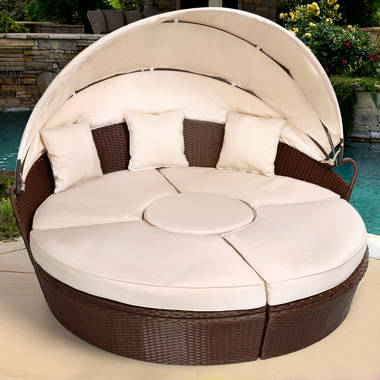 Behling canopy patio daybed with deals cushions